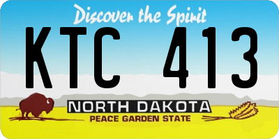 ND license plate KTC413