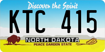 ND license plate KTC415