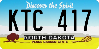 ND license plate KTC417