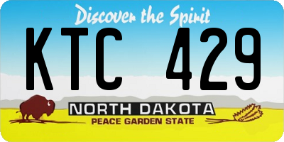 ND license plate KTC429
