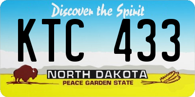 ND license plate KTC433