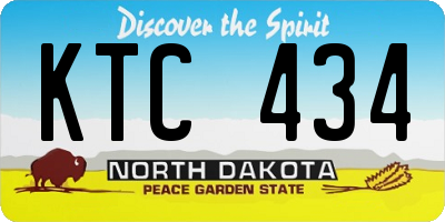ND license plate KTC434