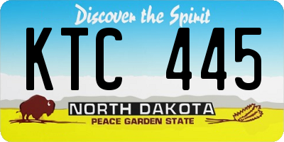 ND license plate KTC445