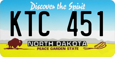 ND license plate KTC451