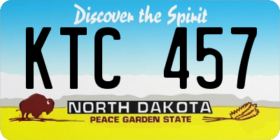 ND license plate KTC457