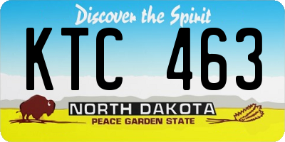 ND license plate KTC463