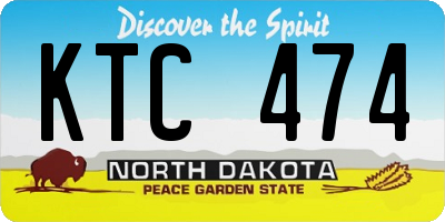 ND license plate KTC474
