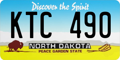 ND license plate KTC490