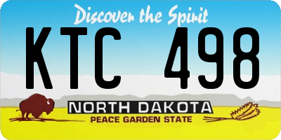ND license plate KTC498