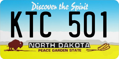 ND license plate KTC501