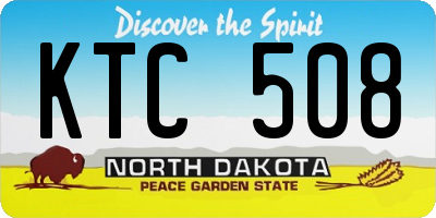 ND license plate KTC508