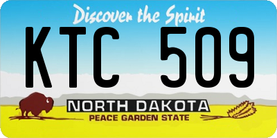 ND license plate KTC509