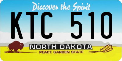 ND license plate KTC510
