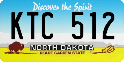 ND license plate KTC512