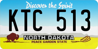 ND license plate KTC513