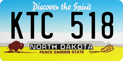 ND license plate KTC518