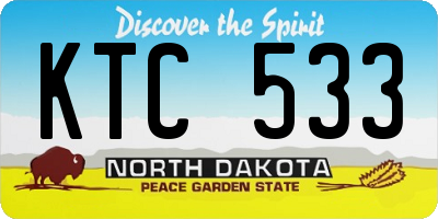 ND license plate KTC533