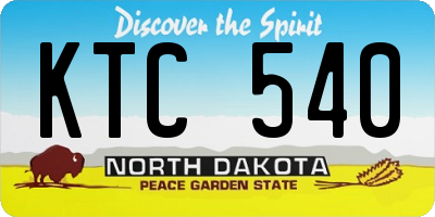 ND license plate KTC540