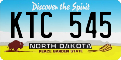 ND license plate KTC545