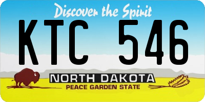 ND license plate KTC546