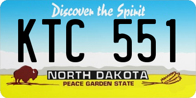 ND license plate KTC551