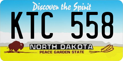 ND license plate KTC558