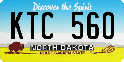ND license plate KTC560