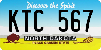 ND license plate KTC567