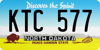 ND license plate KTC577