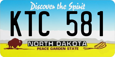 ND license plate KTC581