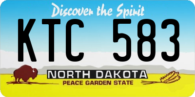 ND license plate KTC583