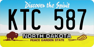 ND license plate KTC587