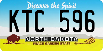 ND license plate KTC596