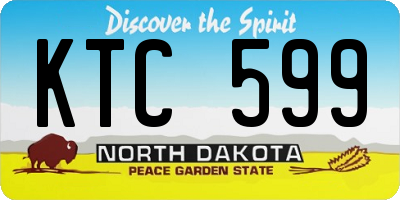 ND license plate KTC599