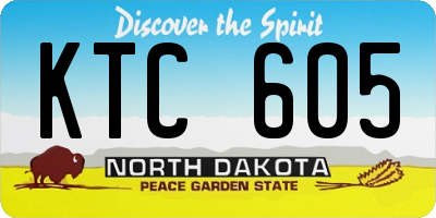 ND license plate KTC605