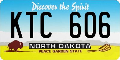 ND license plate KTC606