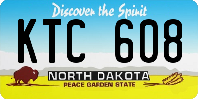 ND license plate KTC608