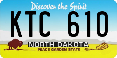 ND license plate KTC610