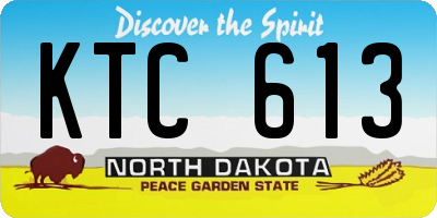 ND license plate KTC613