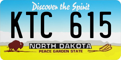 ND license plate KTC615