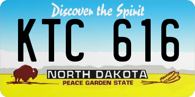 ND license plate KTC616