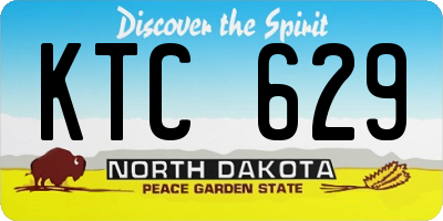 ND license plate KTC629