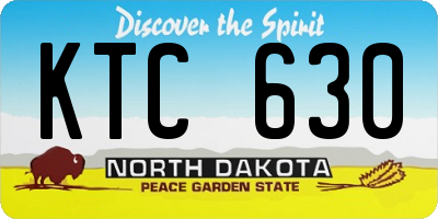 ND license plate KTC630