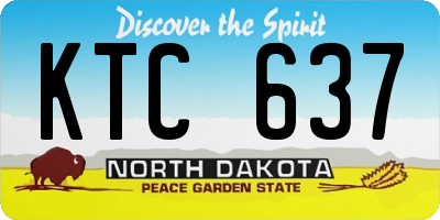 ND license plate KTC637