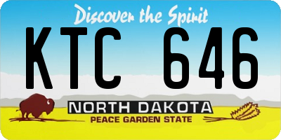 ND license plate KTC646