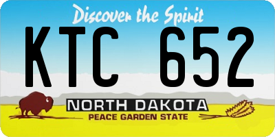 ND license plate KTC652