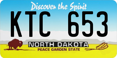 ND license plate KTC653
