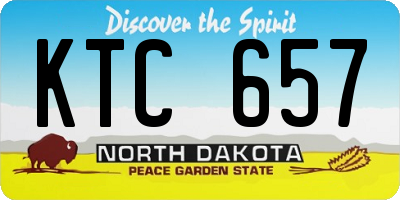 ND license plate KTC657