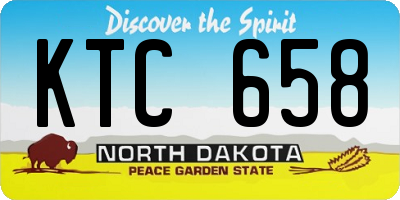 ND license plate KTC658