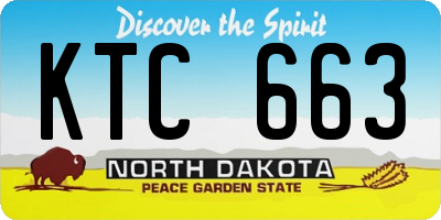 ND license plate KTC663